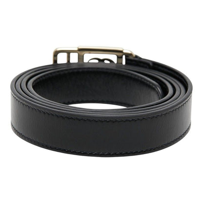 Gucci Double Buckle Slim Belt Black Gold Leather Plated — view 3