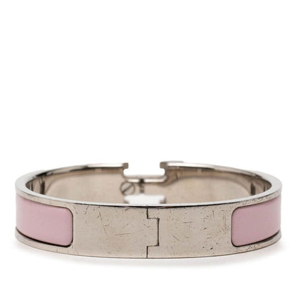 Hermes Click PM Bracelet Silver Pink Metal Enamel — view 3