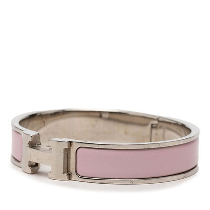 Hermes Click PM Bracelet Silver Pink Metal Enamel — view 2