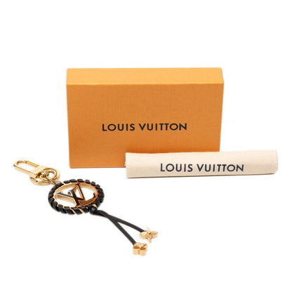 Louis Vuitton Porte Cles Berry Key Holder Bag Charm Black Gold Leather Plated — view 6