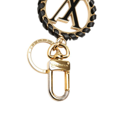 Louis Vuitton Porte Cles Berry Key Holder Bag Charm Black Gold Leather Plated — view 3