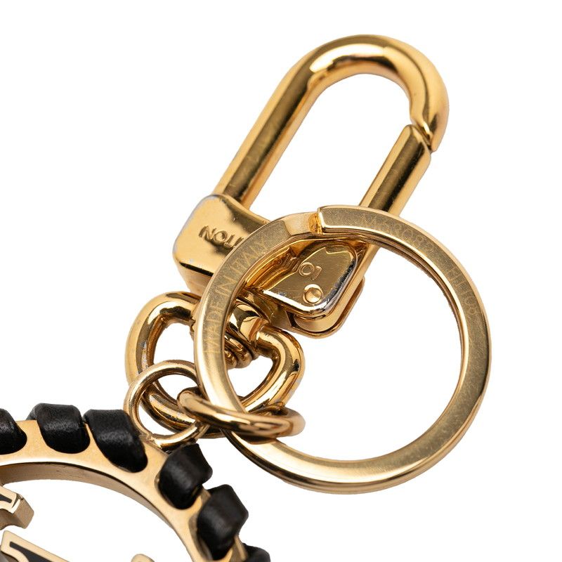 Louis Vuitton Porte Cles Berry Key Holder Bag Charm Black Gold Leather Plated — view 5