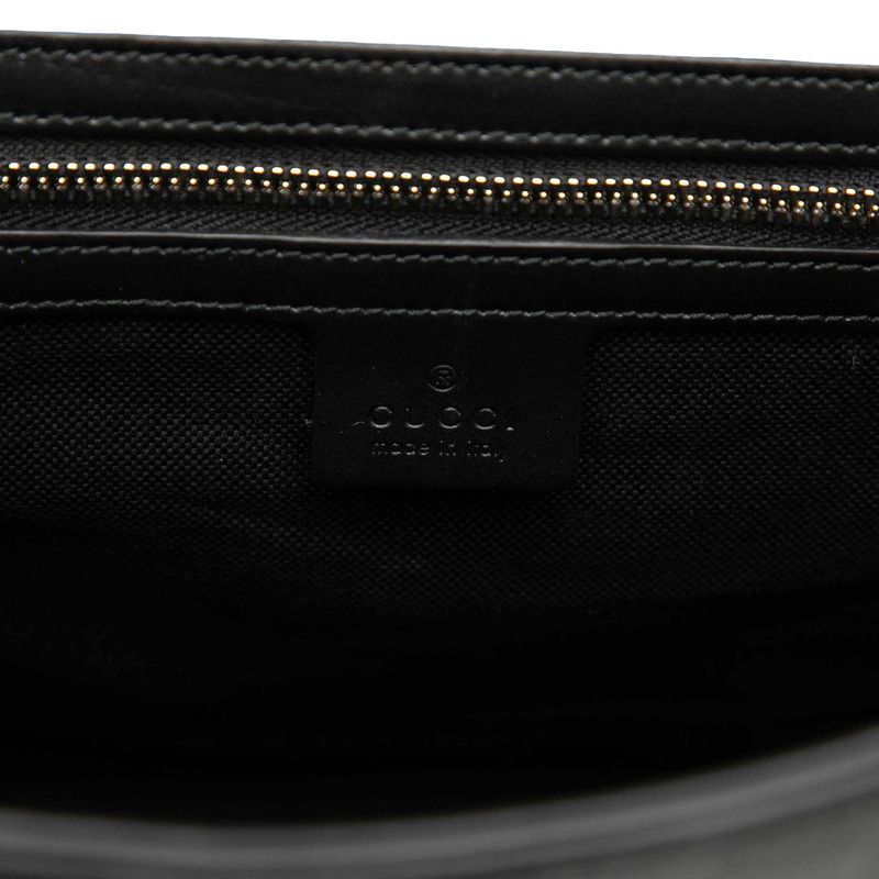 Gucci GG Supreme Shoulder Bag Black Gray Leather — view 5
