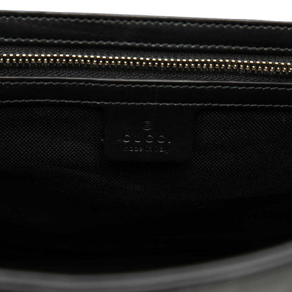 Gucci GG Supreme Shoulder Bag Black Gray Leather — view 5