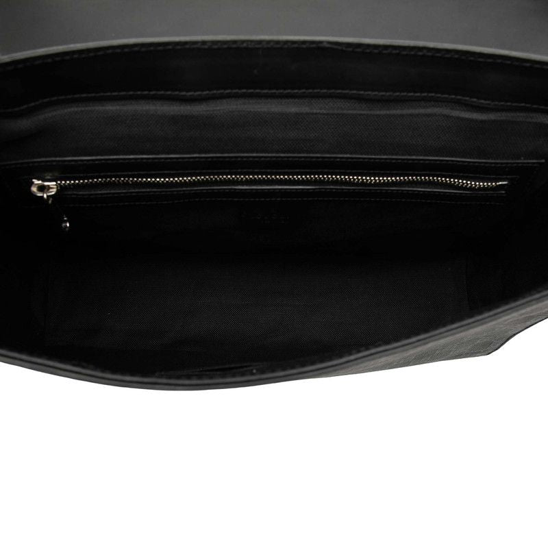 Gucci GG Supreme Shoulder Bag Black Gray Leather — view 4