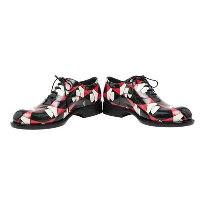 Prada Dress Shoes 37 Multi Color Black Red Patent Leather — view 4