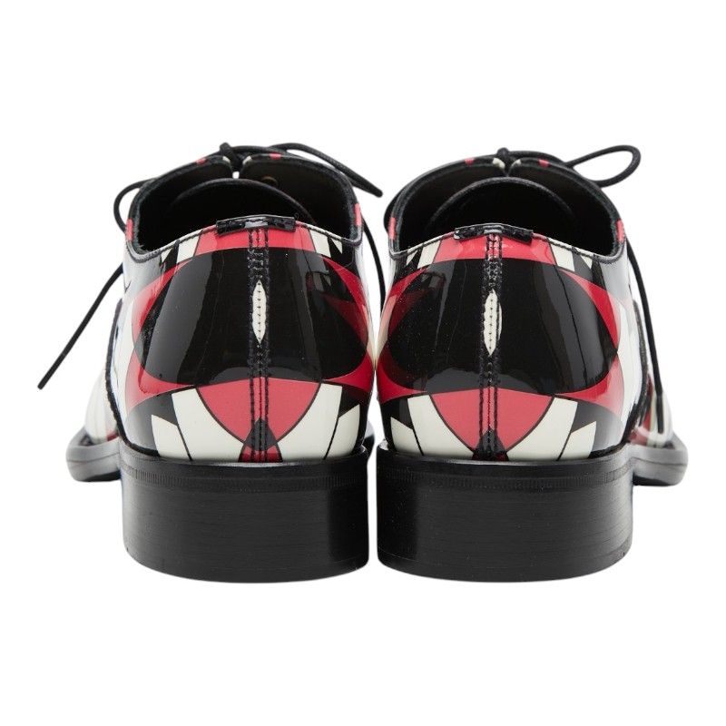 Prada Dress Shoes 37 Multi Color Black Red Patent Leather — view 3