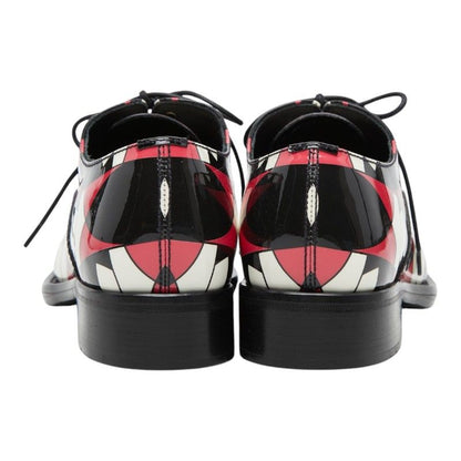 Prada Dress Shoes 37 Multi Color Black Red Patent Leather — view 3