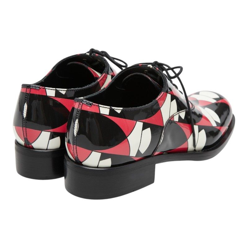 Prada Dress Shoes 37 Multi Color Black Red Patent Leather — view 2