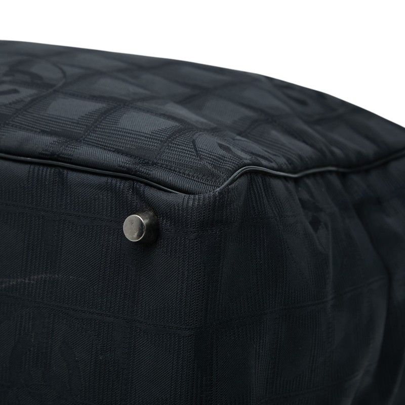 Chanel New Travel Line CC Logo Tote Black Nylon Leather — view 4