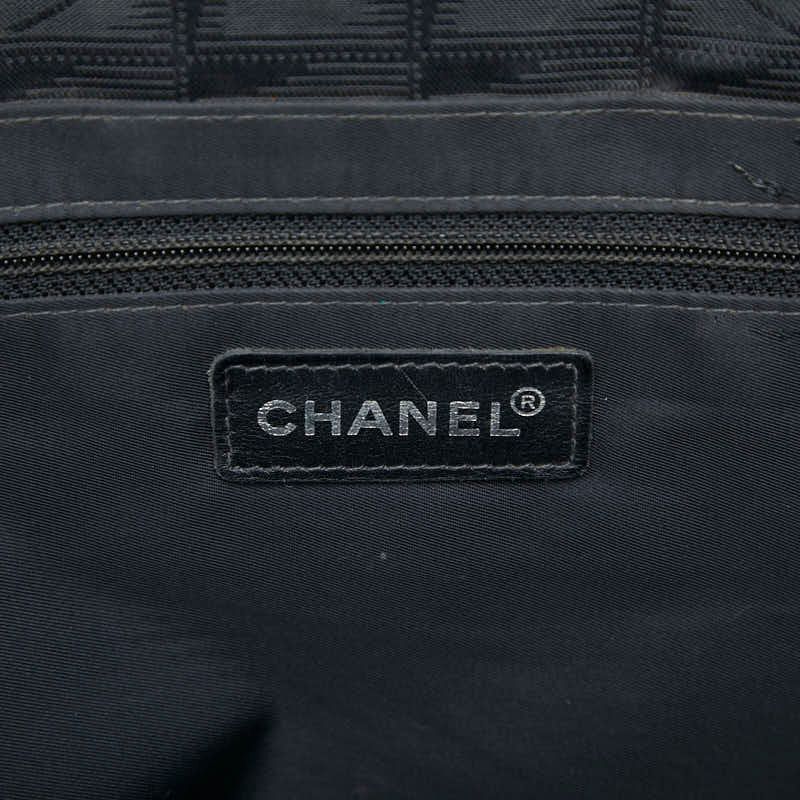 Chanel New Travel Line CC Logo Tote Black Nylon Leather — view 9
