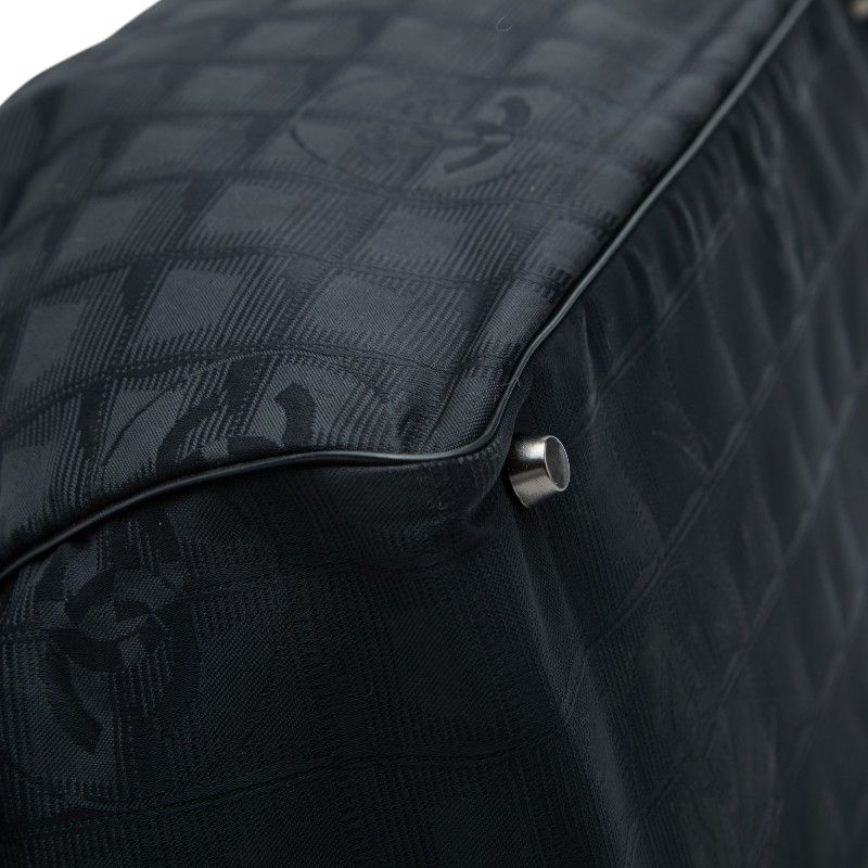 Chanel New Travel Line CC Logo Tote Black Nylon Leather — view 7