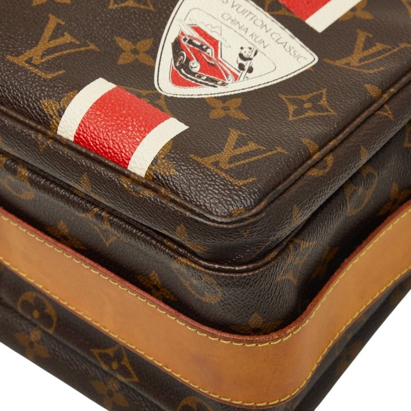 Louis Vuitton Monogram Naviglio Chinaran Crossbody Shoulder Bag Brown Leather — view 4