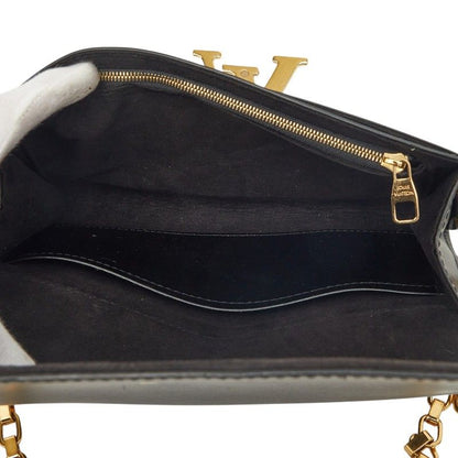 Louis Vuitton Pochette e MM Chain Shoulder Bag Black Leather — view 6