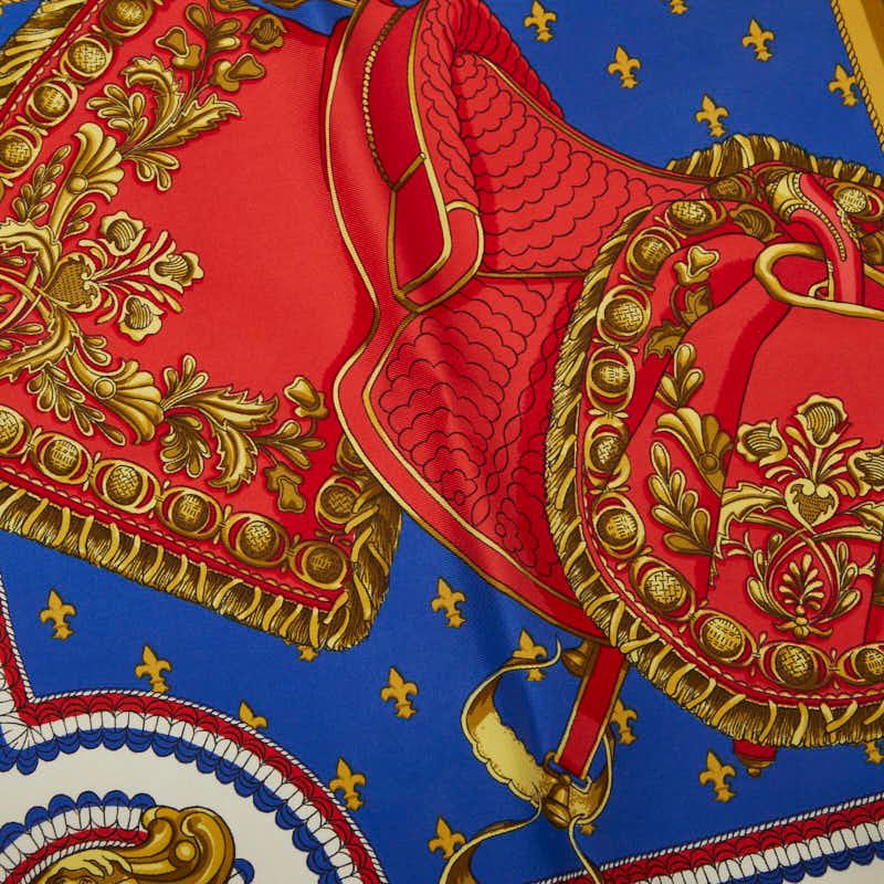Hermes Carre 90 Selles a Housse Cover Scarf Large Multi Color Silk — view 3