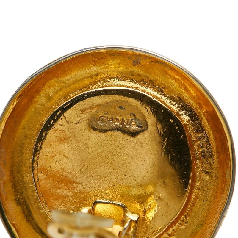 Chanel Logo 31 Rue Cambon Earrings Gold Plated Faux Pearl — view 4