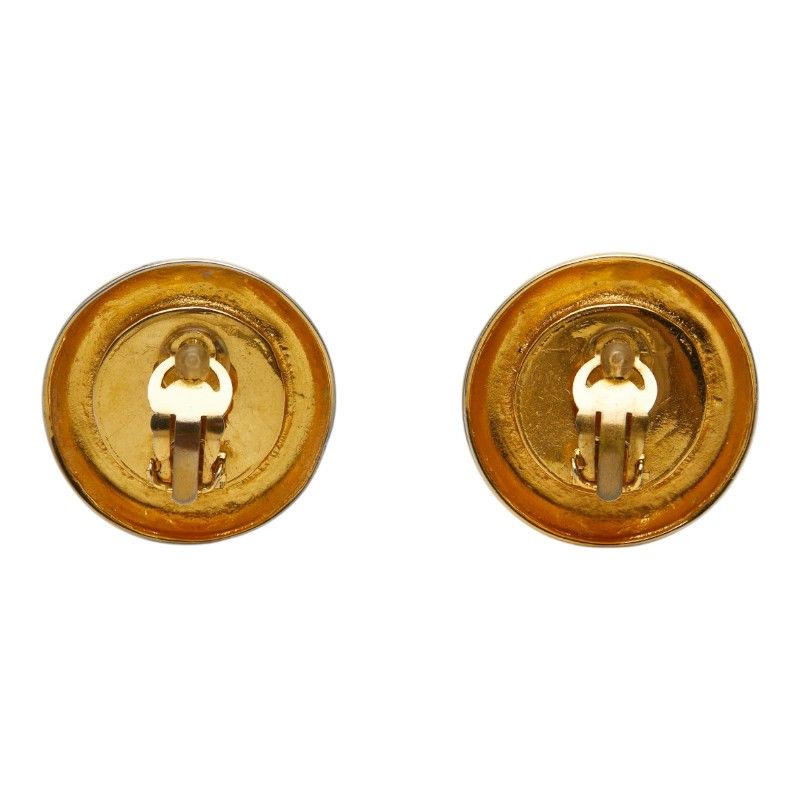 Chanel Logo 31 Rue Cambon Earrings Gold Plated Faux Pearl — view 3