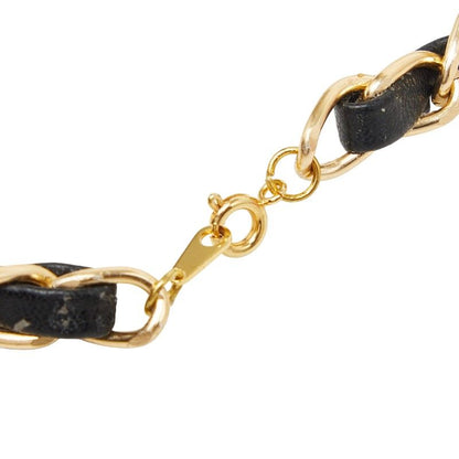 Chanel Perfume Bottle Chain Pendant Black Gold Plastic Plated Leather — view 5