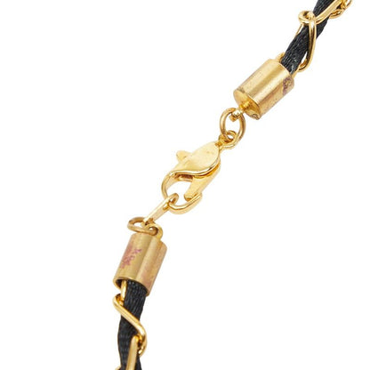 Chanel Perfume Bottle Chain Pendant Black Gold Plastic Plated — view 5