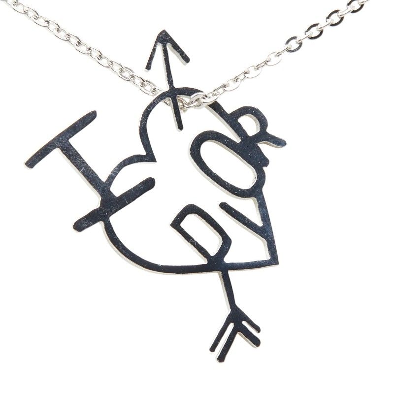 Dior I Love Dior Heart Arrow Necklace Silver Metal — view 3