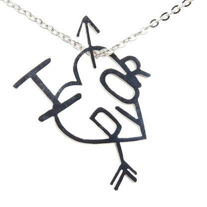 Dior I Love Dior Heart Arrow Necklace Silver Metal — view 3