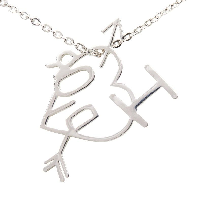 Dior I Love Dior Heart Arrow Necklace Silver Metal — view 2