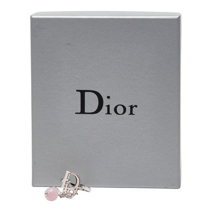 Dior Logo Ribbon Ring Silver Pink Metal — view 7