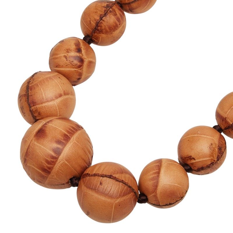 Celine Trio Necklace Brown Leather — view 2