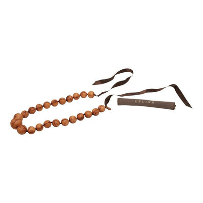Celine Trio Necklace Brown Leather — view 4