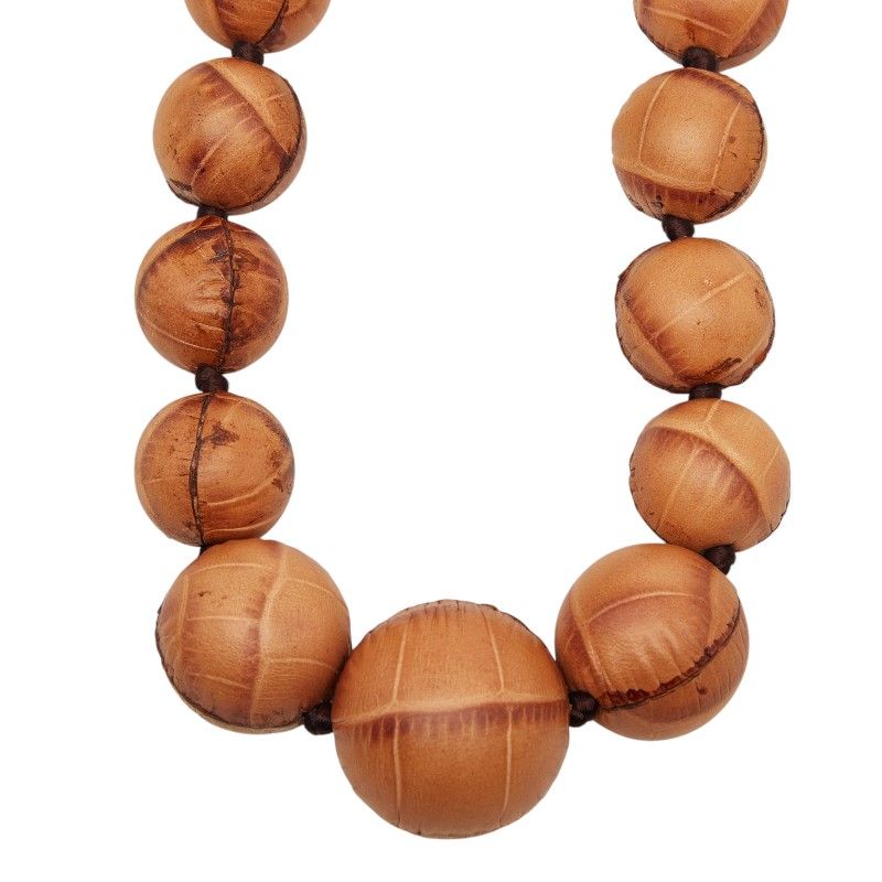 Celine Trio Necklace Brown Leather — view 3