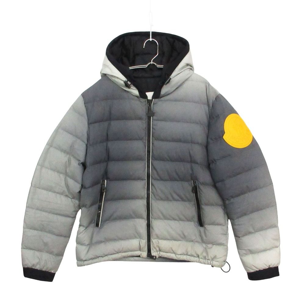 Moncler Off White by Virgil Abloh Dinard Down Jacket Rubber Big Patch Logo Gray