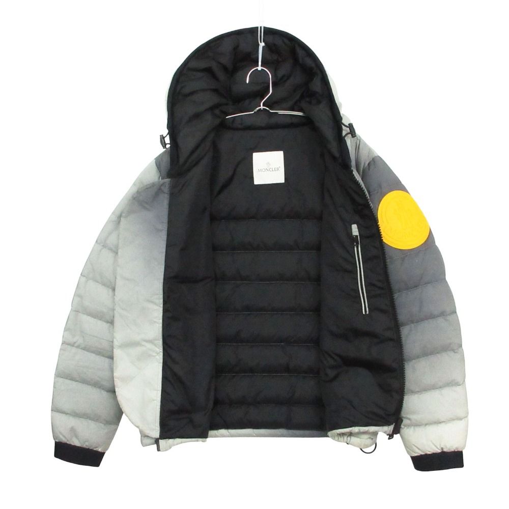 Moncler Off White by Virgil Abloh Dinard Down Jacket Rubber Big Patch Logo Gray — view 3