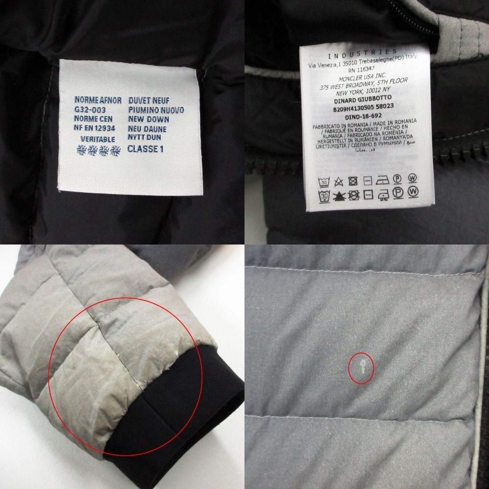 Moncler Off White by Virgil Abloh Dinard Down Jacket Rubber Big Patch Logo Gray — view 9