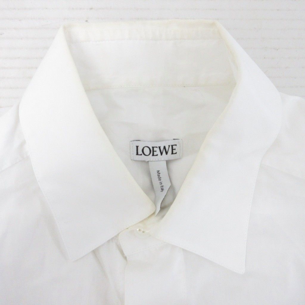 Loewe Shirt Long Sleeve Contrast Border White 37 — view 5