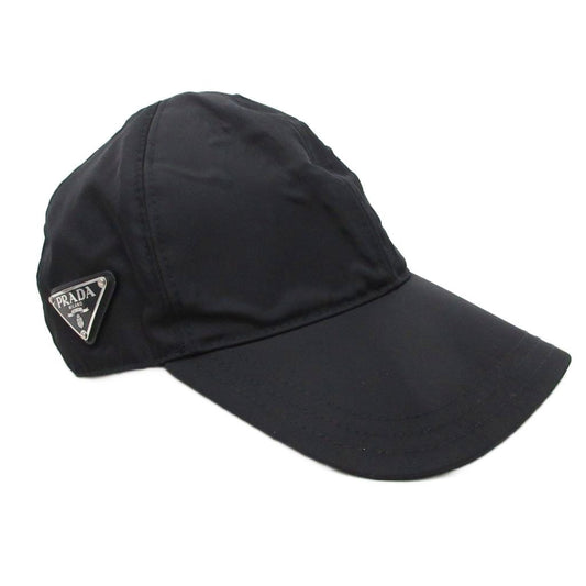 Prada les Nylon Baseball Cap Hat Triangle Plate Black