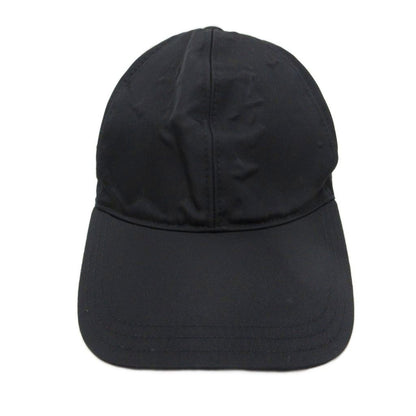 Prada les Nylon Baseball Cap Hat Triangle Plate Black — view 2