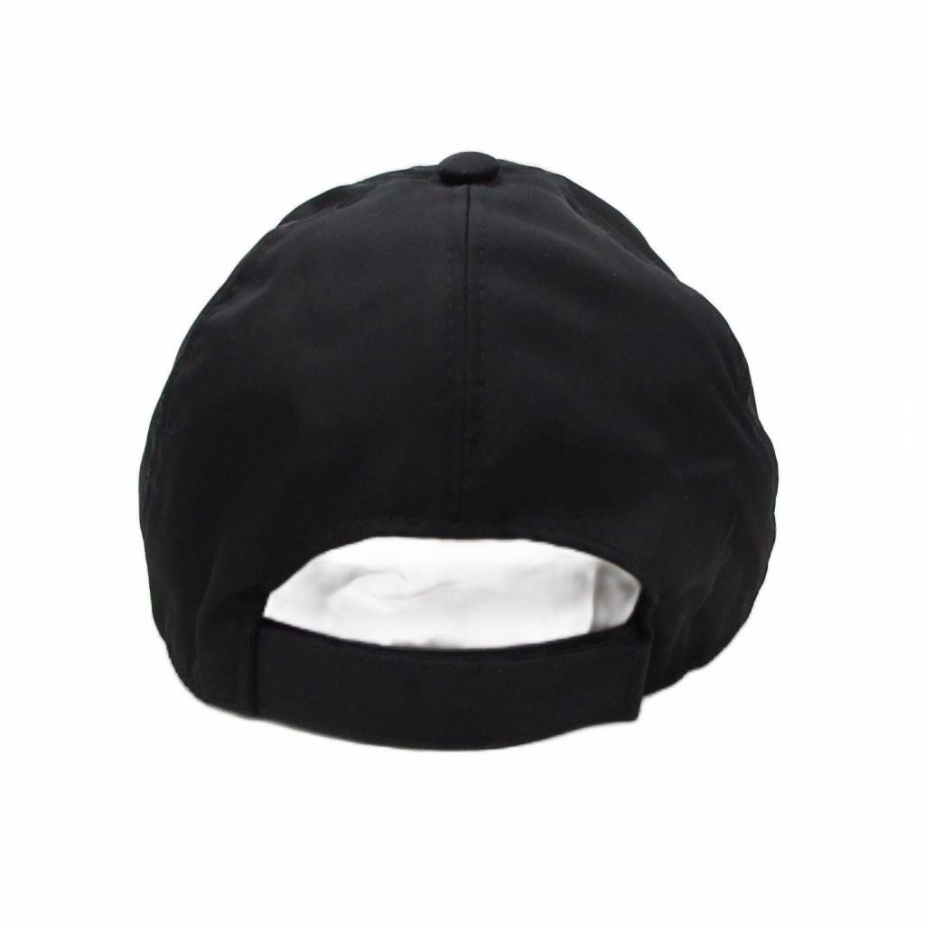 Prada les Nylon Baseball Cap Hat Triangle Plate Black — view 4
