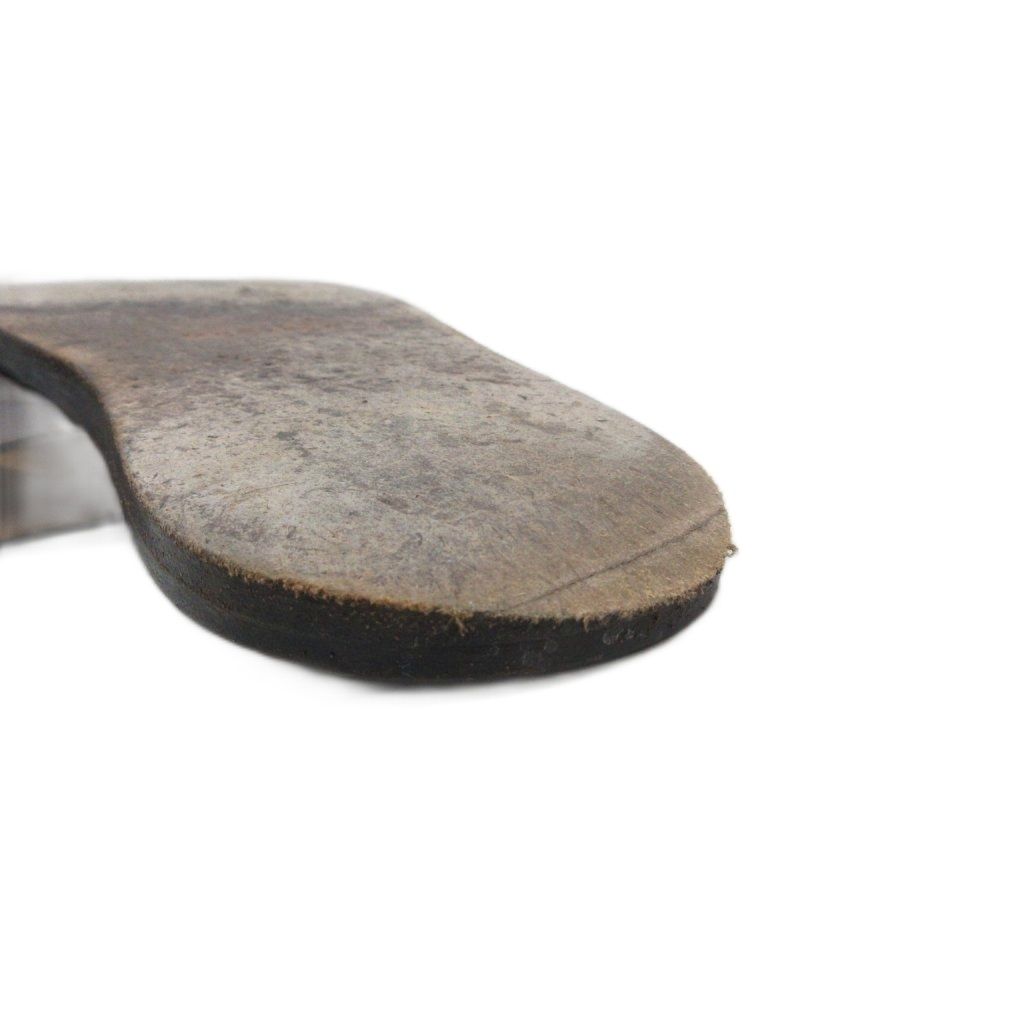 Hermes Izmir Logo Leather Sandals Flat Shoes 41 Dark Brown — view 8
