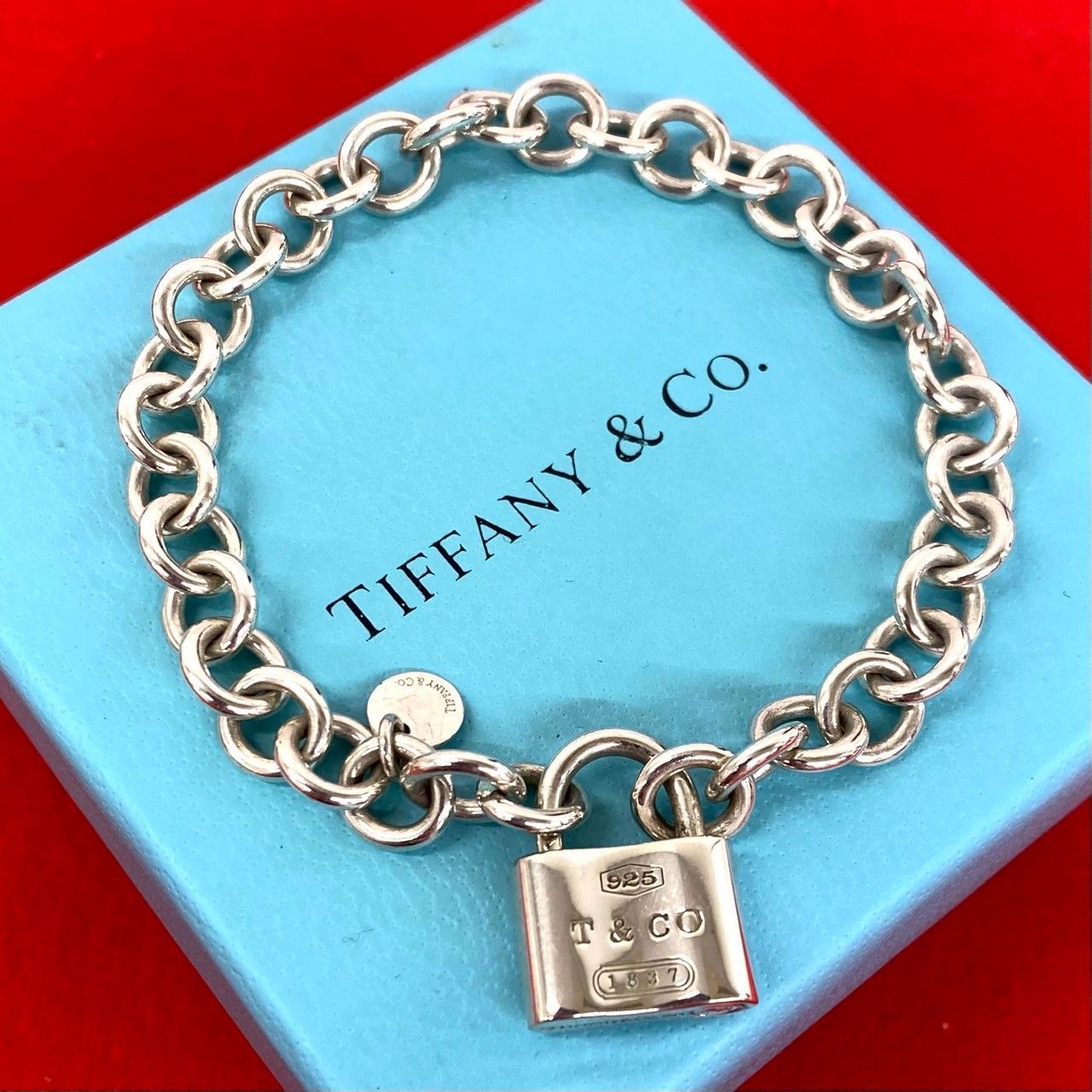 Tiffany & Co Cadena Lock Bracelet 925 Sterling Silver Chain