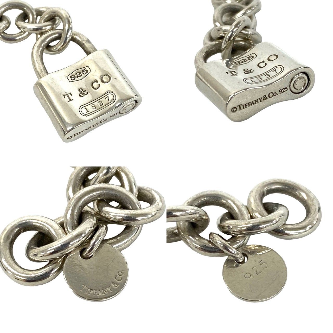 Tiffany & Co Cadena Lock Bracelet 925 Sterling Silver Chain — view 3