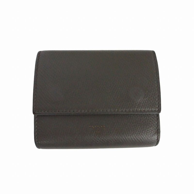 Celine Logo Small Trifold Wallet Gray