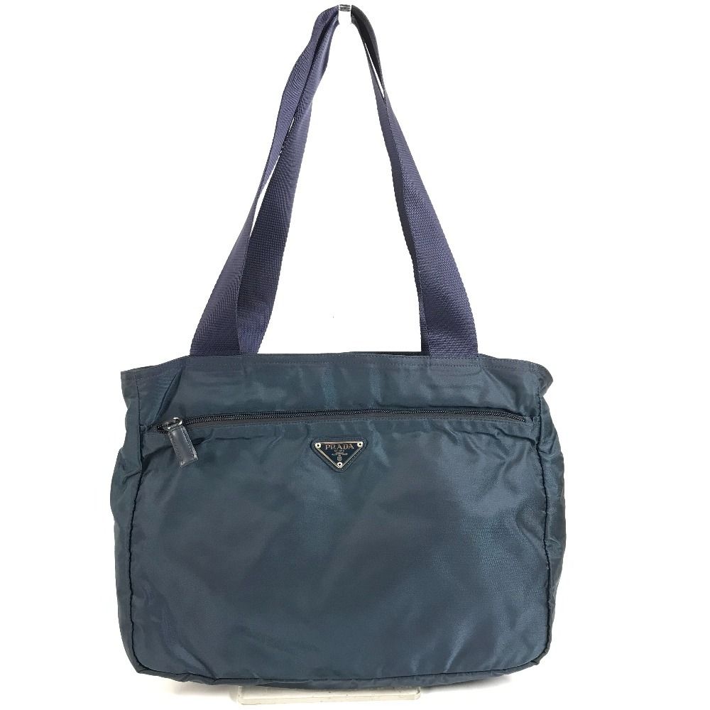 Prada Shoulder Bag Triangle Logo Nylon Navy