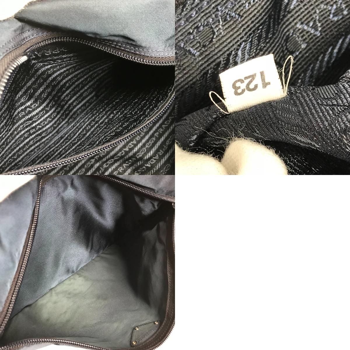 Prada Shoulder Bag Triangle Logo Nylon Navy — view 9