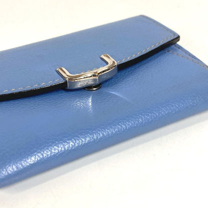Cartier Card Case Logo Leather Blue — view 4