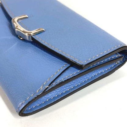 Cartier Card Case Logo Leather Blue — view 5