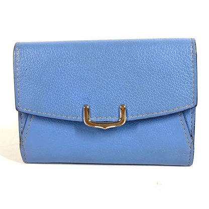Cartier Card Case Logo Leather Blue