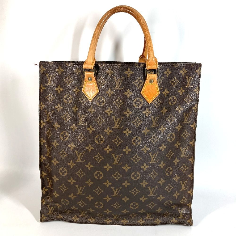 Louis Vuitton Handbag Sac Plat Monogram Canvas Brown