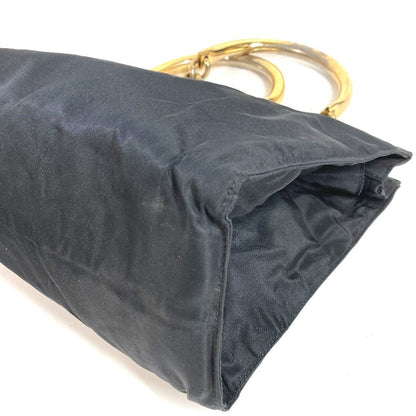 Prada Handbag Metal Handle Nylon Black — view 7