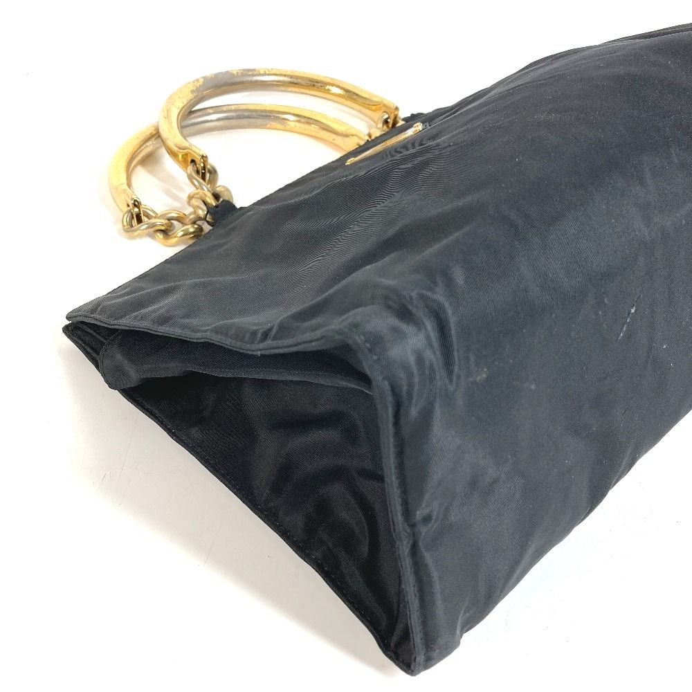 Prada Handbag Metal Handle Nylon Black — view 5