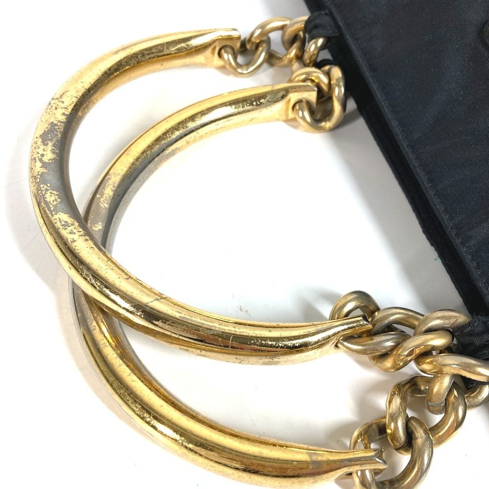 Prada Handbag Metal Handle Nylon Black — view 6